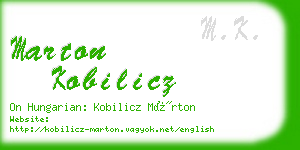 marton kobilicz business card